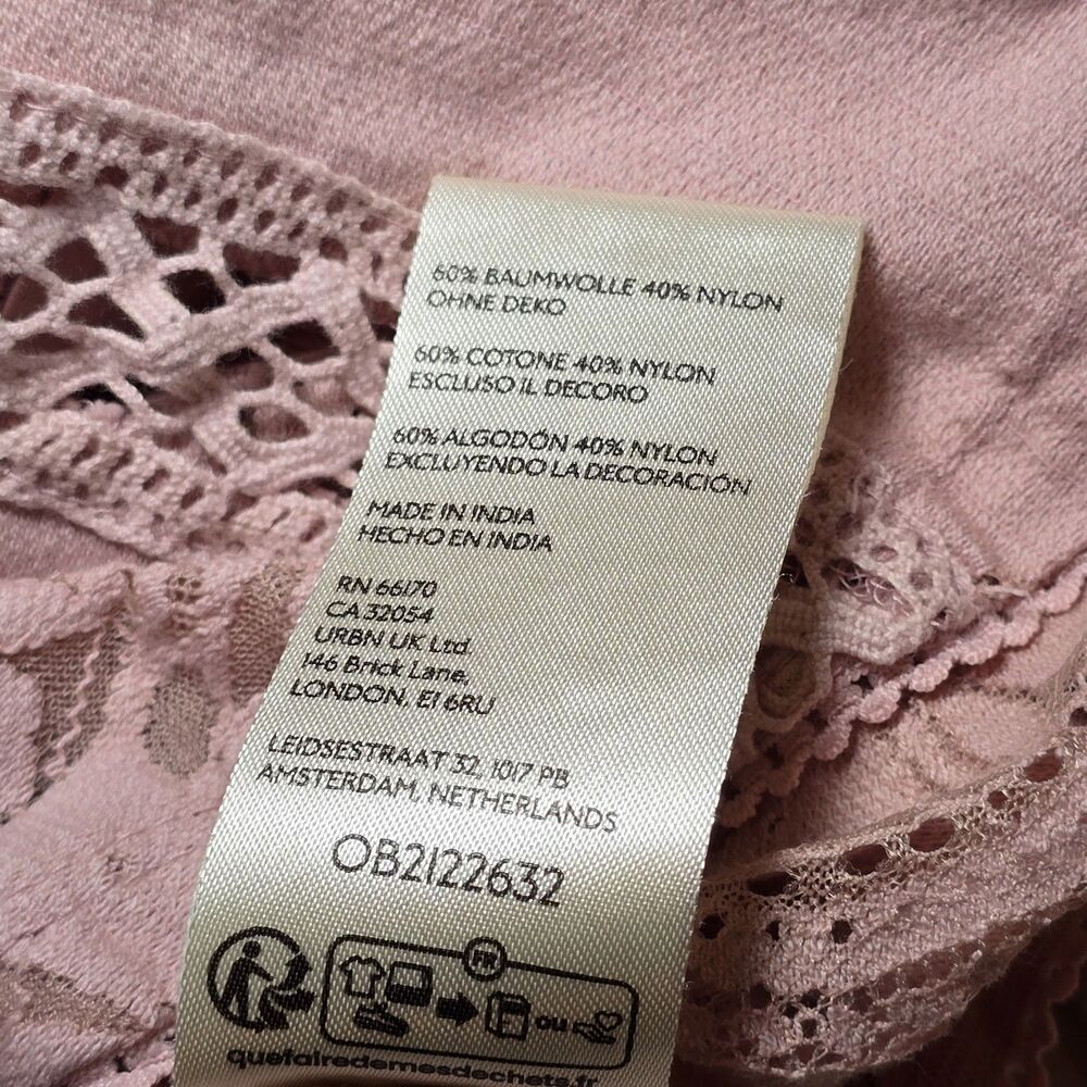 Free People Women's Pink Floral Lace Sleeveless Button Front Tank Top Size S - Picture 6 of 7